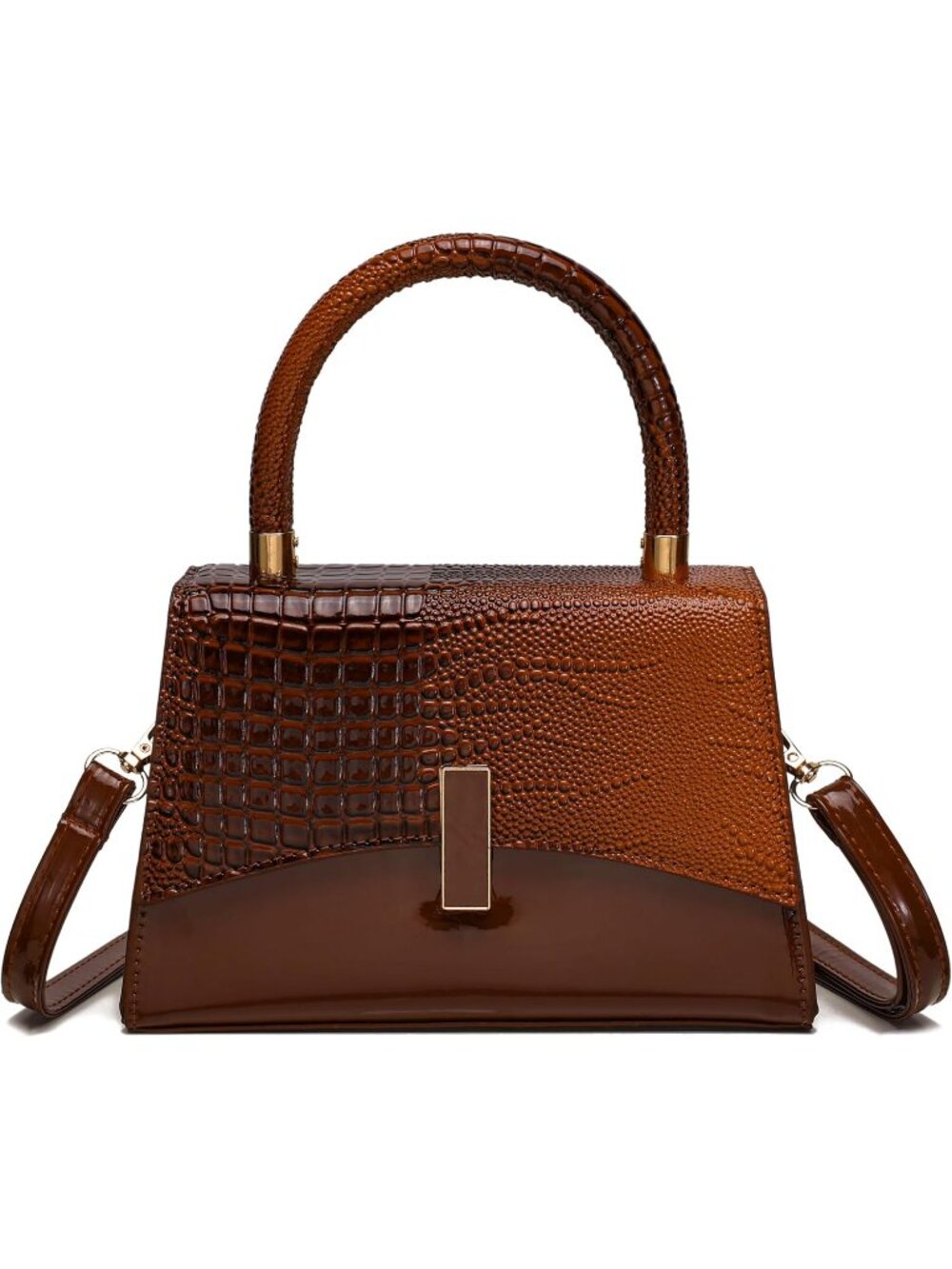 Women's 8 Brown Small Crossbody Bag Mini Satchel Cute Shoulder Purse Bag